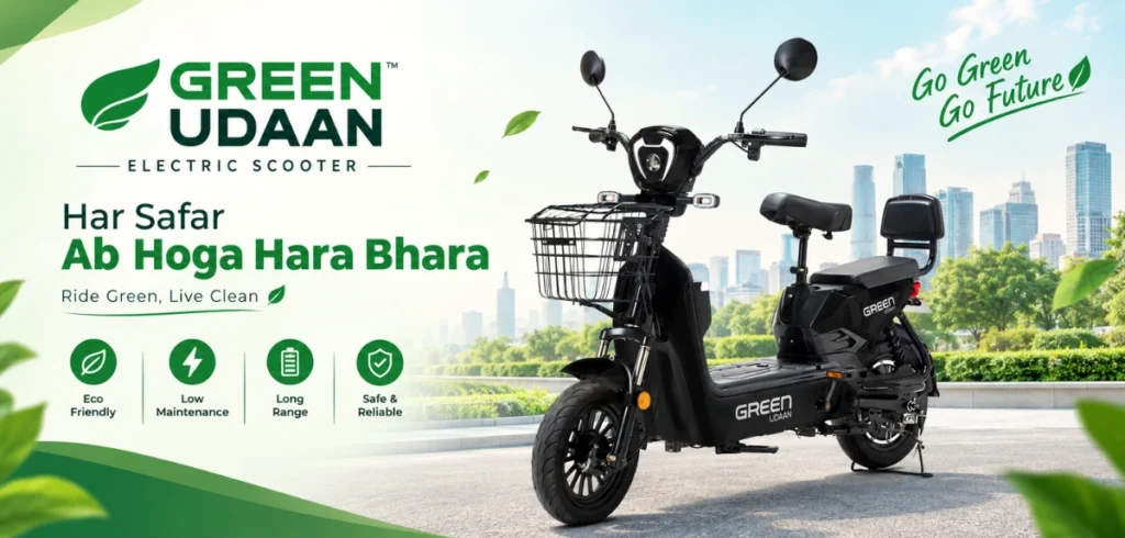 Green Udaan Electric Scooter: Best Budget EV Scooter with 60km Range Green Udaan Electric Scooter