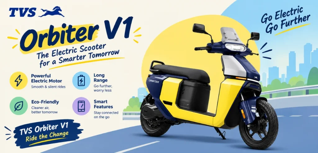 TVS Orbiter V1 Electric Scooter Price, Range, Features and Buying Guide TVS Orbiter V1 Electric Scooter